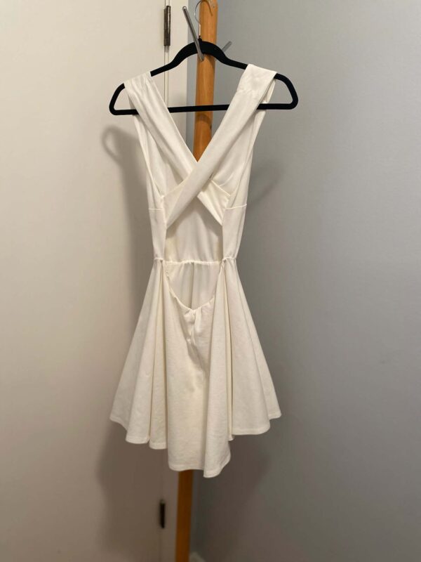 Lulus White Cross-Back Halter Mini Dress | Size M - Image 4