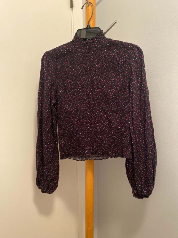 Mock Turtle Neck Stretch Front Blouse | Size M