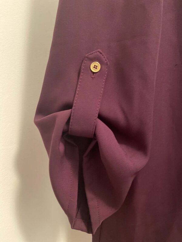 Calvin Klein Purple Roll-Sleeve Blouse | Size M - Image 3