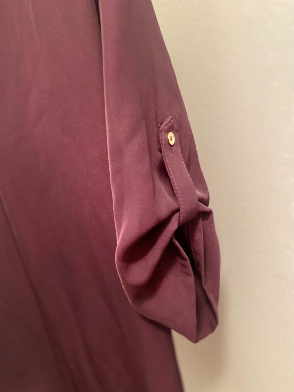 Calvin Klein Purple Roll-Sleeve Blouse | Size M - Image 4