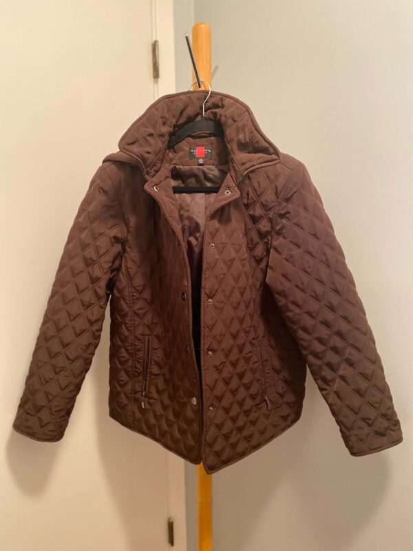 Gallery Petite Brown Quilted Coat | Size PL