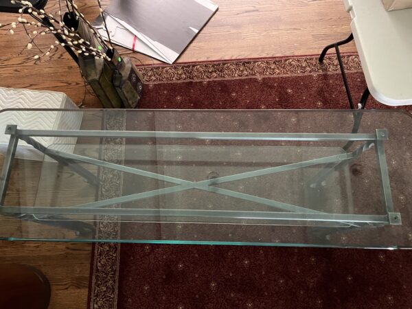 Glass and Iron Two-Tier Table - Image 3