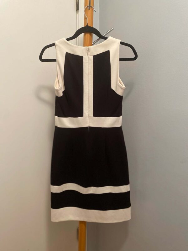 White House Black Market Black and White Color Block Tank Sleeve Mini Dress - Image 3