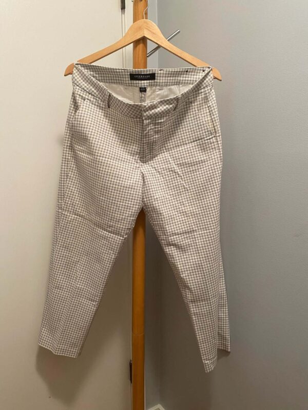 Liverpool Jeans Company Gray and White Check Stretch Pants