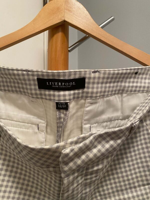 Liverpool Jeans Company Gray and White Check Stretch Pants - Image 2