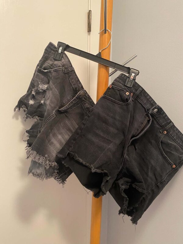 LOT of 2 Pair of Black Denim Shorts Size 10