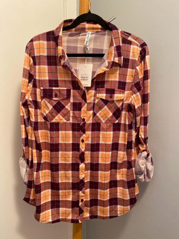 White Mark Couture Collection Plaid Button-Down Shirt Size XL