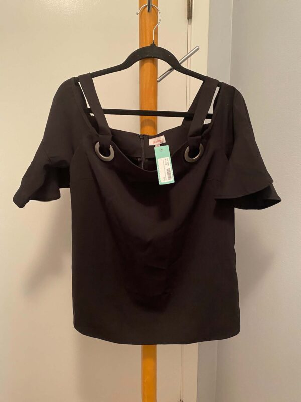 Pixley Cold Shoulder Black Blouse Size M