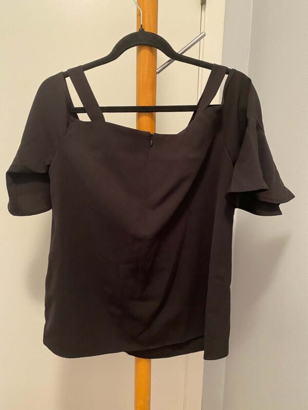 Pixley Cold Shoulder Black Blouse Size M - Image 4