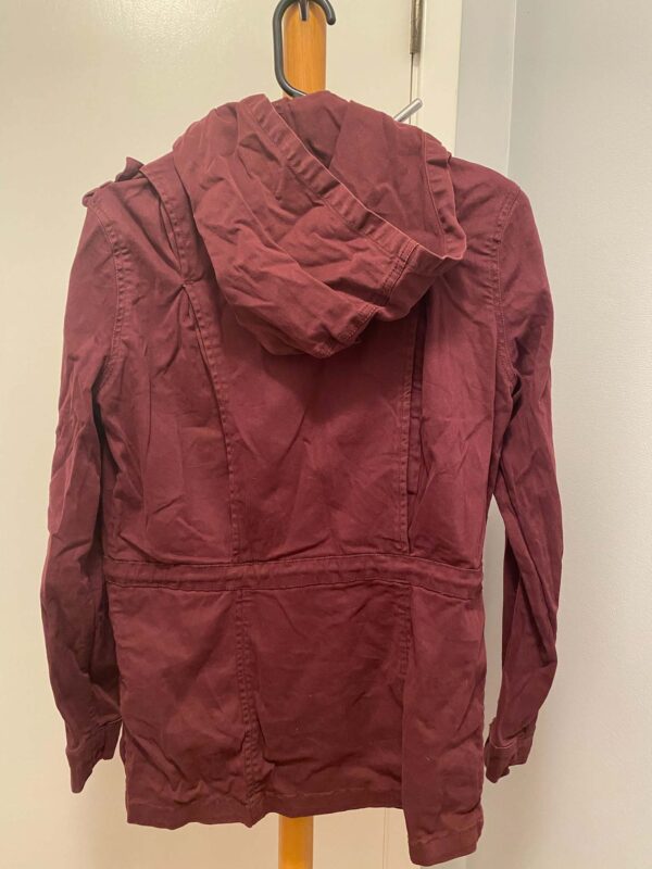 Tinsel Burgundy Zip and Snap Front Military Style Jacket Size XS - Image 3